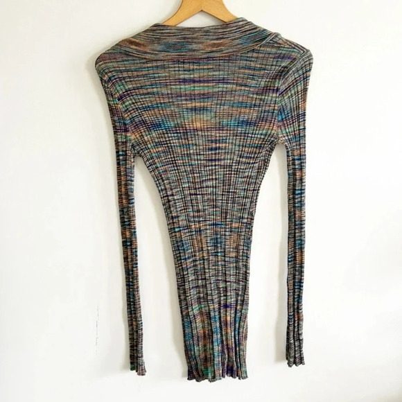 UO knit button down collared long sleeve printed Flyaway Cardigan size Medium - Picture 8 of 11